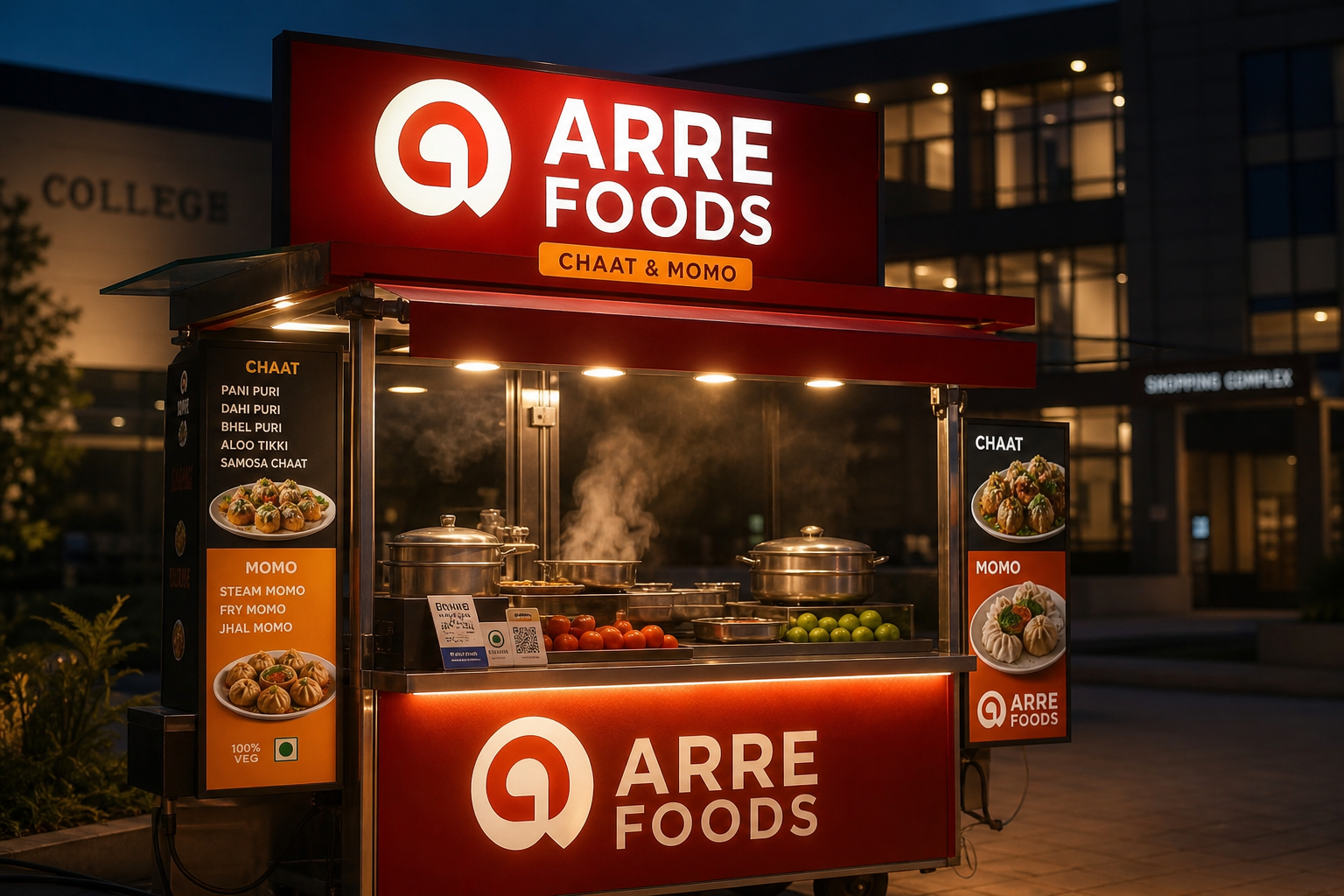 Arre Foods Momo franchise cart in Kota